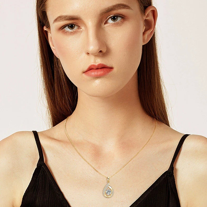 OXTAO D VVS1 Moissanite Pandent Necklace GRA Certified 6.5ct Lab Diamond S925 Sterling Silver Water Drop Pendant Dainty Jewelry