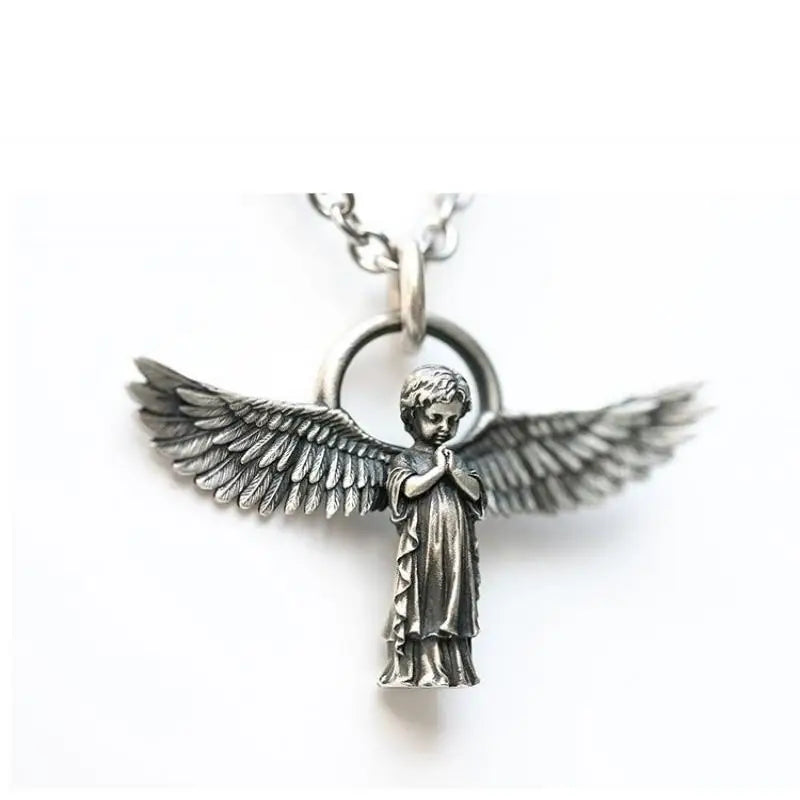 Silver-Plated Anime Mecha Beautiful Girl Girl Pendant Necklace Men and Women Hip-Hop Rock Punk Trendy Jewelry Gift - Madeinsea©