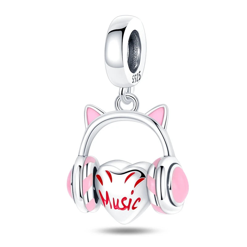 925 Silver Girl Lady Lipstick Makeup Charm Dangle Pendant Beads Fit Original Bangle Cosmetic Charms Bracelet DIY Making Jewelry