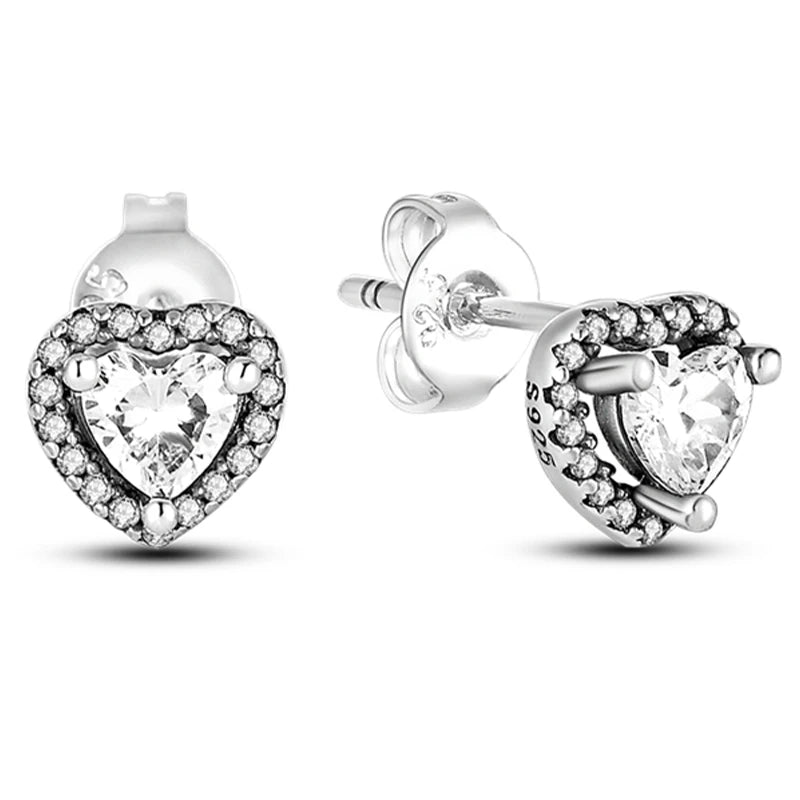 Earrings 925 Sterling Silver Stud Earrings Unicorn Star Zircon Stud Hoop Earrings For Women Girls Lovely Fashion Jewelry Gift