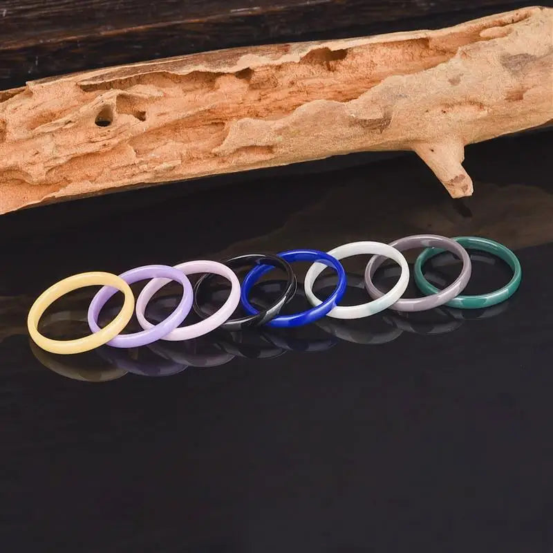 Jiayiqi Light Black White Ceramic Rings for Women Men Smooth Cut Surface Ceramic Jewelry Ring Fashion Jewelry Women Ring