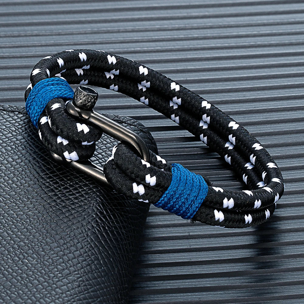 MKENDN High Quality Nylon Bracelet for Men Women Inspired Woven Accessory U-shape Clasp Perfect for him Unique Lifeguard Gift