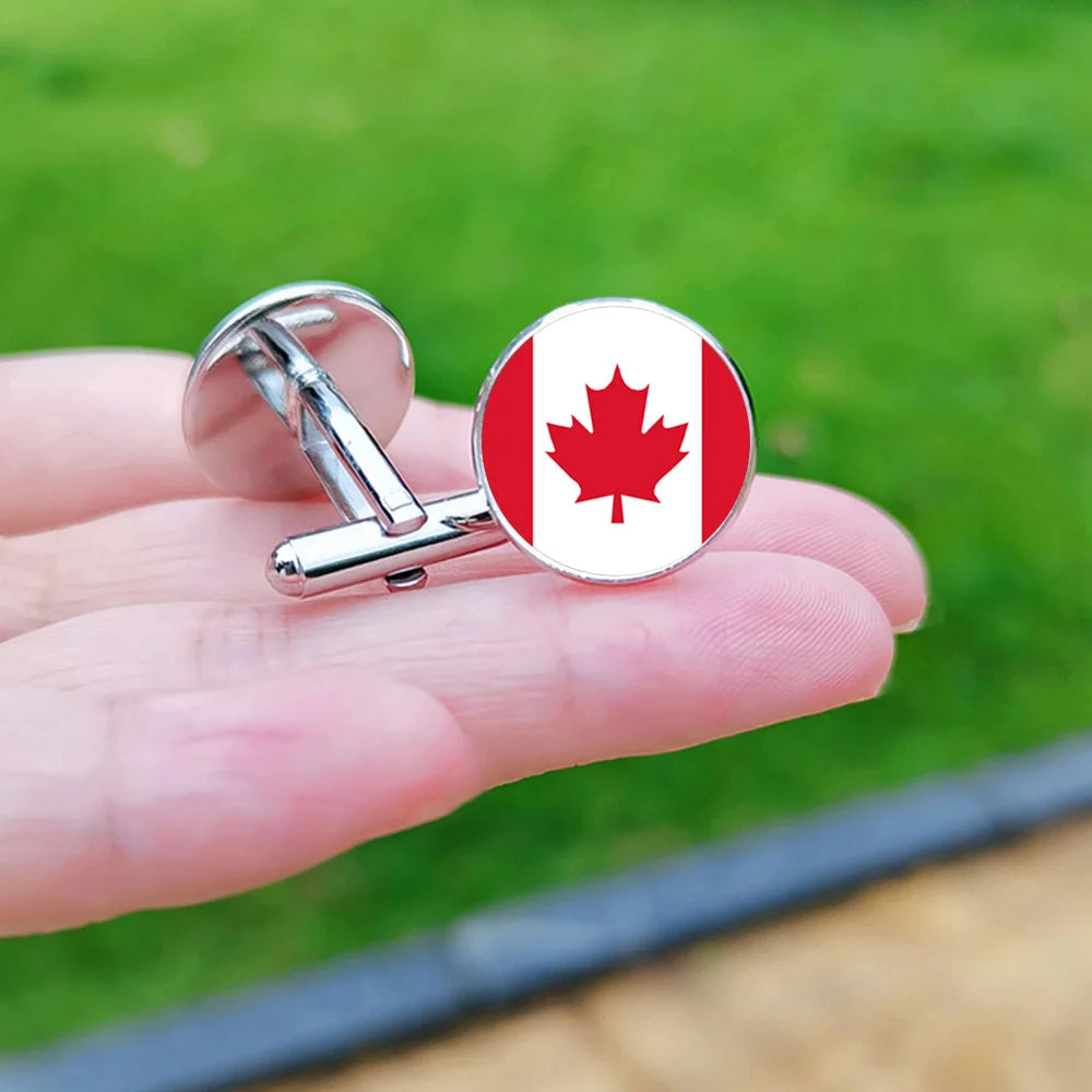 2024 France Flag Cufflinks Spain Chile Russia Netherlands Serbia USA Czech Republic Portugal Norway Switzerland Cuff Links Gift