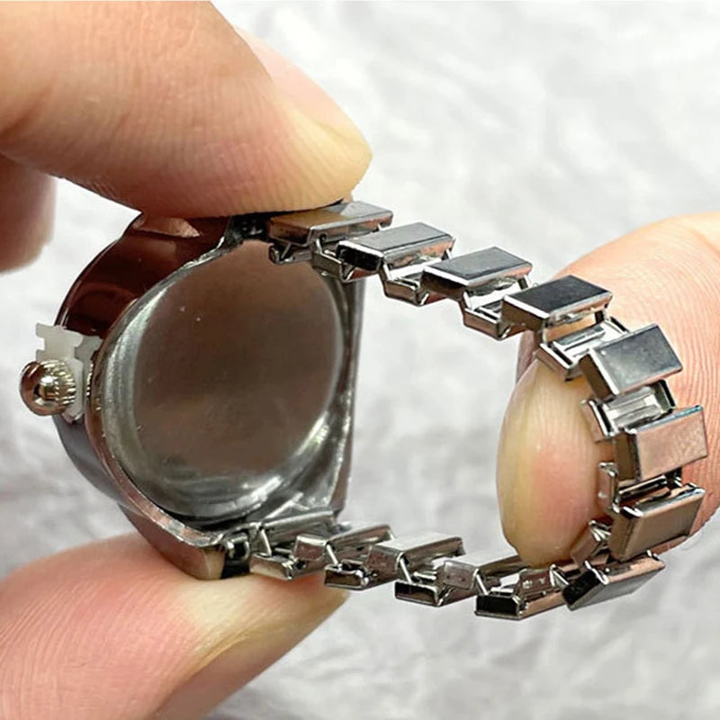 Kiss Jewelry Green Digital Quartz Finger Watch Rings for Women Men Couple Punk Elastic Band Mini Watch Ring Teens Clock anillos - Madeinsea©