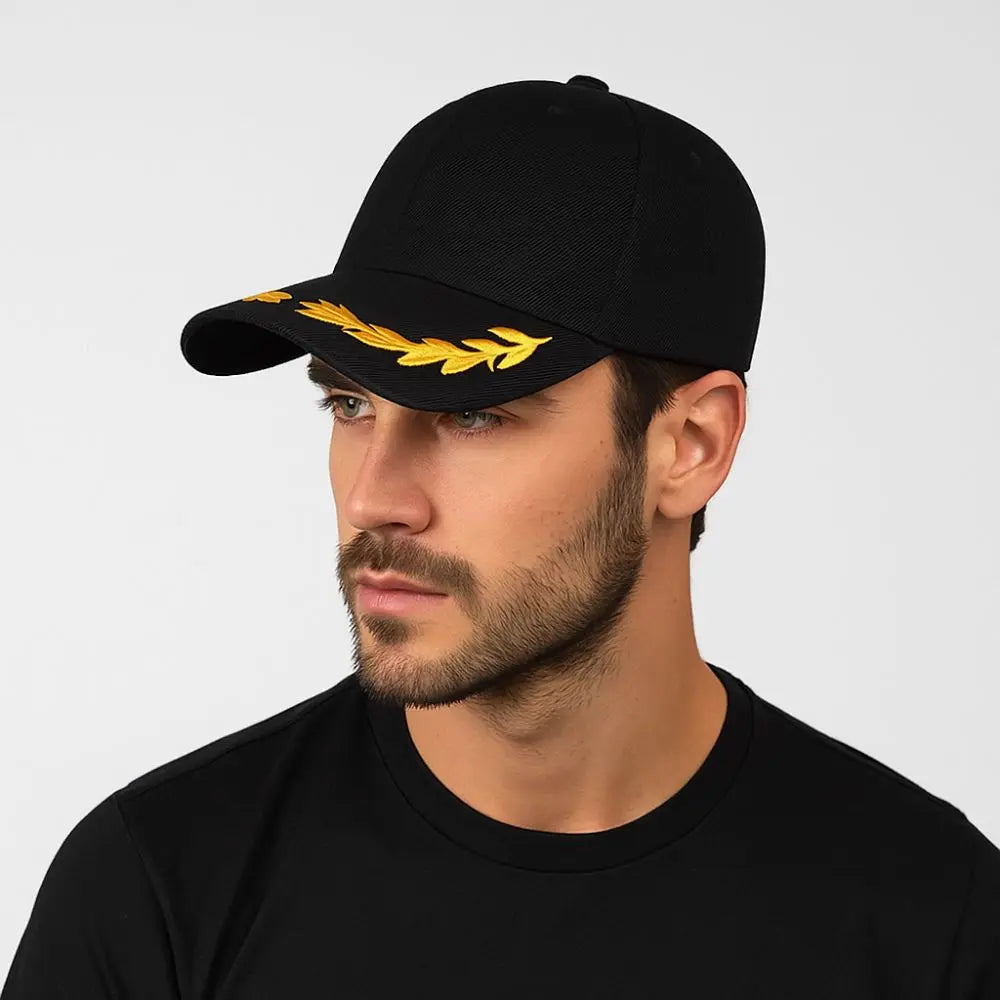 Fashion Brim Design Baseball Caps Wheat Ear Embroidery Casual Style Casual Hats Adjustable Sunscreen Hat Outdoor Activities