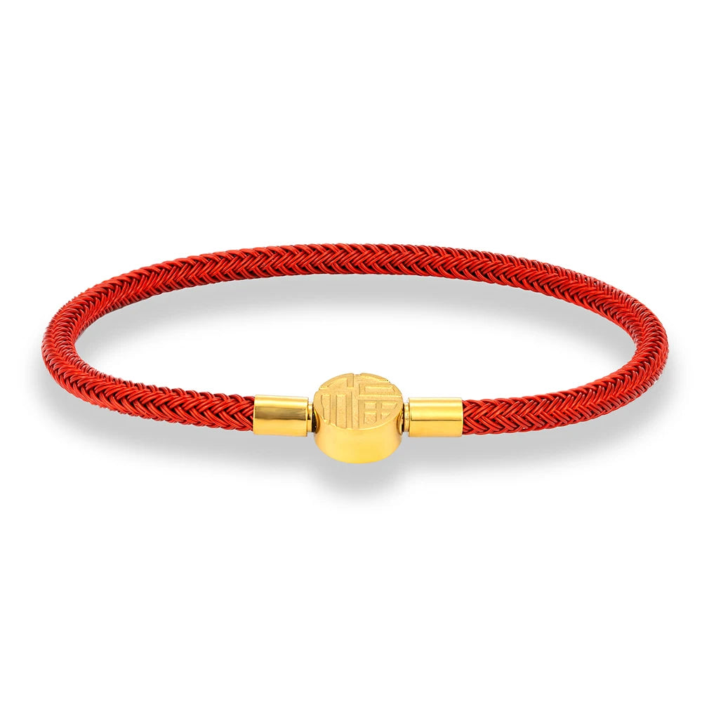 MKENDN Minimalist Non-fading Steel Wire Rope Bracelet Men Women Lucky Red Bracelet 316L Clasp Classic Cuff Charm Bracelet Gifts