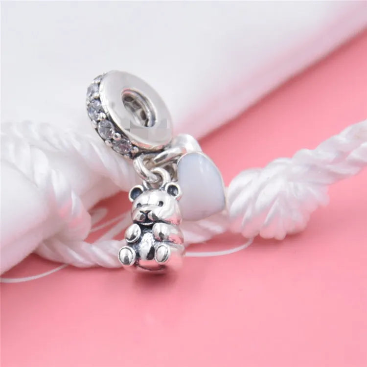 NEW 925 Sterling Silver Charm Fit Original Bracelet Accessories Women Jewelry All kinds Of Cute Animals Series Duck Lion