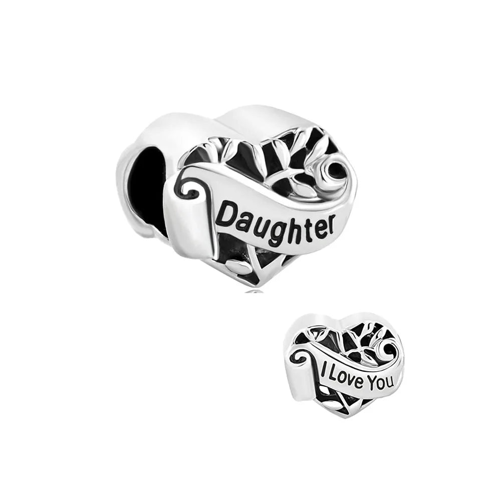 2025 Europe NEW 925 Sterling Silver Family Charm Dangle Pendant Bead Fit Women Original Bracelet Jewelry For Gift Mom Brother