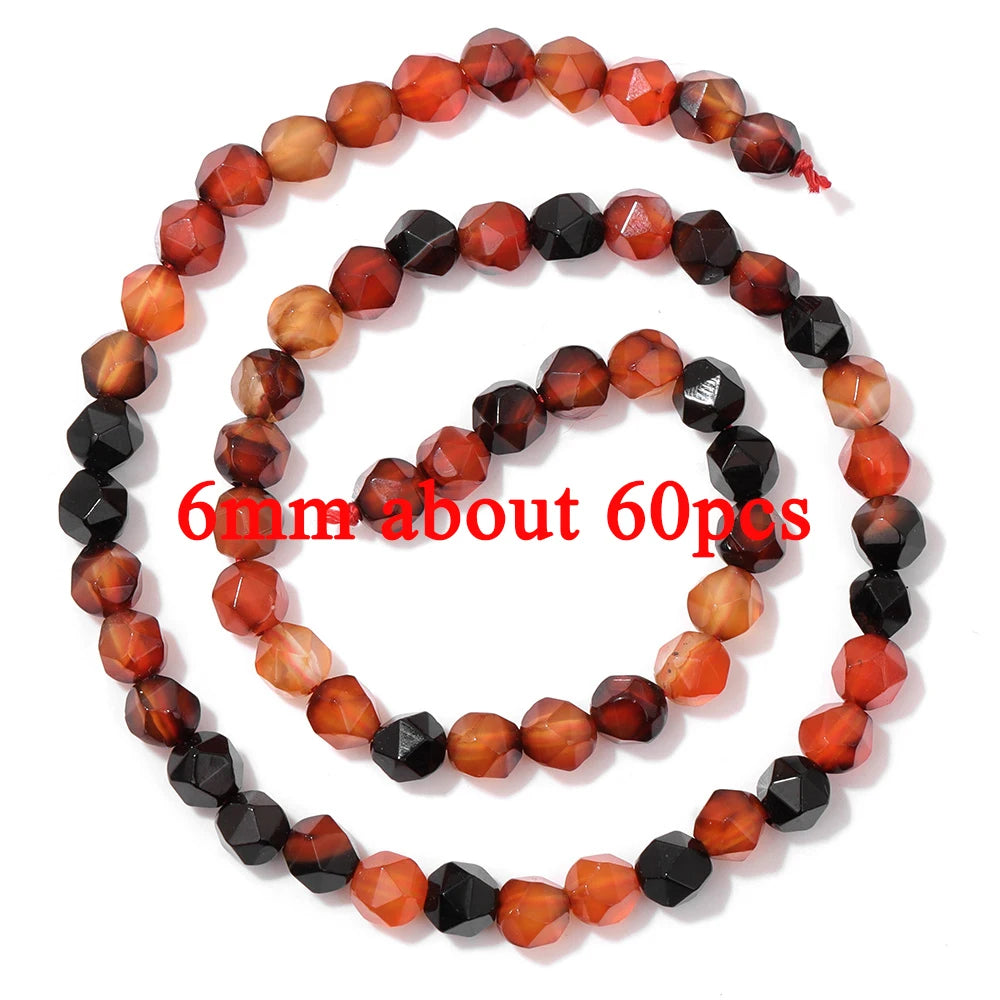 Wholesale Natural Red Carnelian Stone Bead Round Rondelle Coin Agat Loose Spacer Beads For Jewelry Making Bracelet Necklace DIY