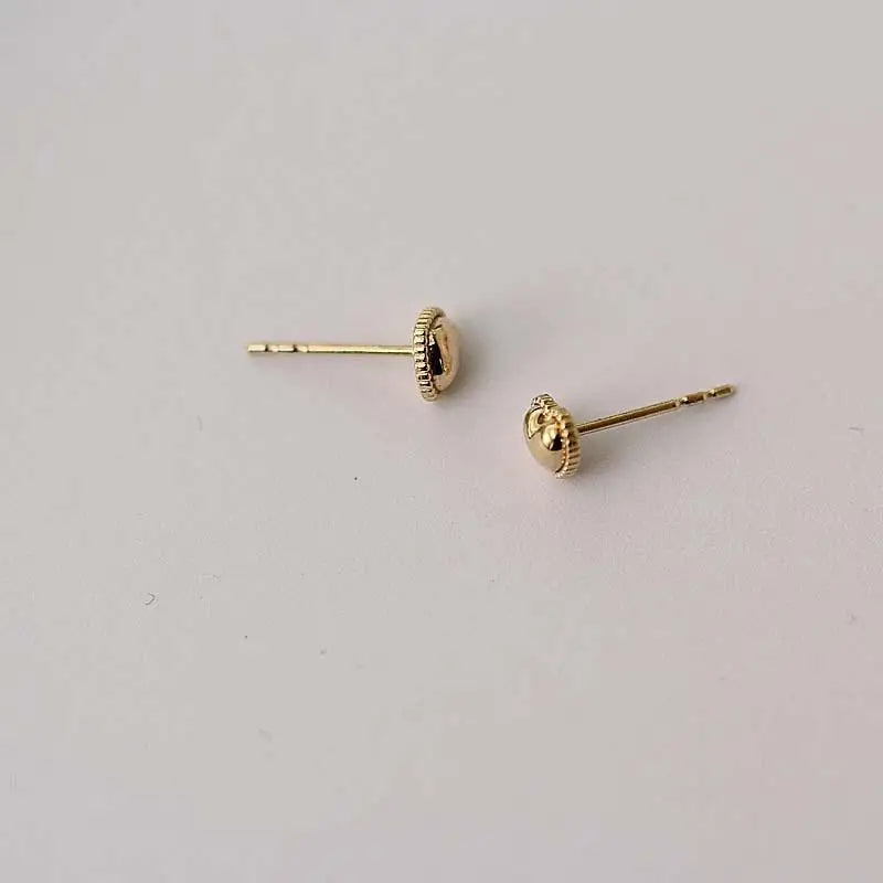 925 Sterling Silber 14k Vergoldete Ohrstecker Niedliche Kuchen Seite Herz Ohrringe Einfache Student Koreanischer Schmuck Großhandel