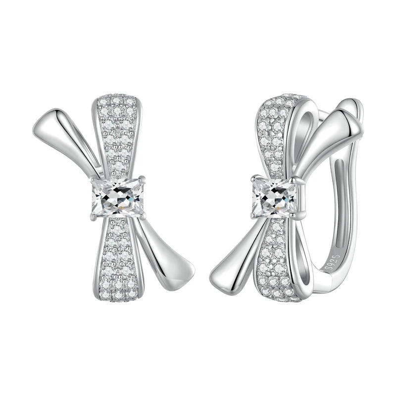 Bamoer 100% 925 Sterling Silver Original Blue Green Zircon Earrings Main Stone for Women Anniversary Wedding Fine Jewelry Gift