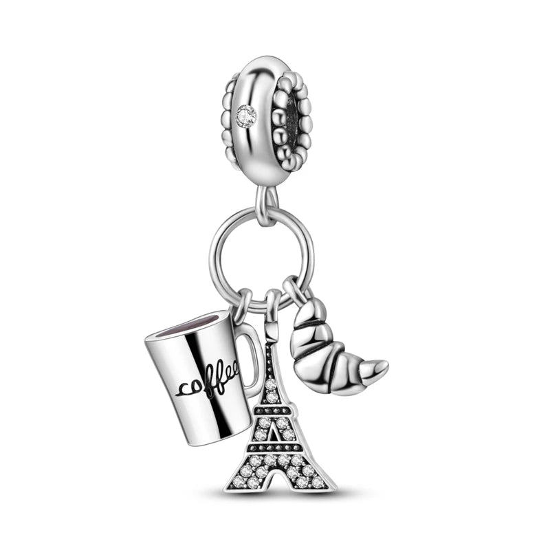 Charm Original 925 Sterling Silver Charms Pendants Love Travel Life DIY Beads for Bracelet Necklace Charms Women Jewelry Making