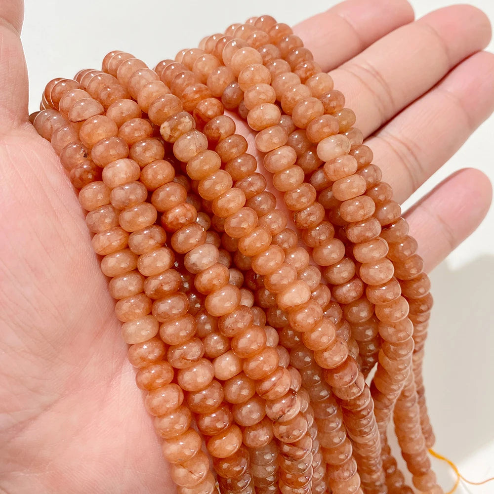 5x8mm Natural Stone Bead Jades Jaspers Chalcedony Rondelle Spacer Loose DIY Beads For Jewelry Making Bracelet Necklace Earrings