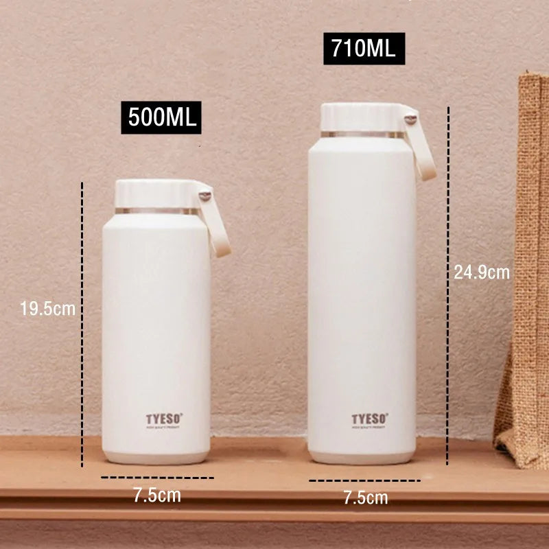 TYESO Insulated Water Bottle Stainless Steel Sport Cup with Handle Portable Travel Mug for Men Women 6-12 Hours Thermal Cold Hot