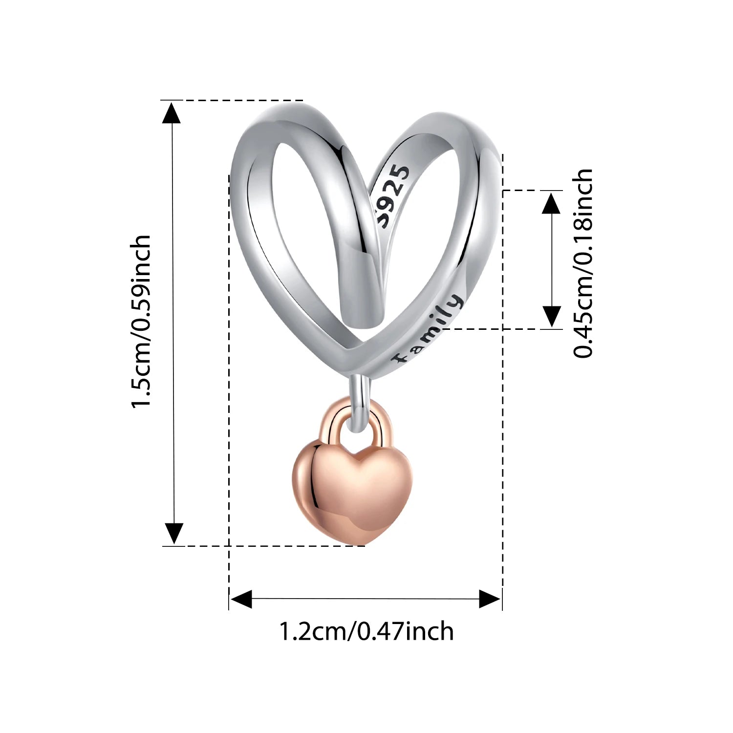 BISAER 925 Sterling Silver Heart Charm Bead Star Celtic Symbol Pendant For Women DIY Bracelet & Necklace Fine Jewelry Gift