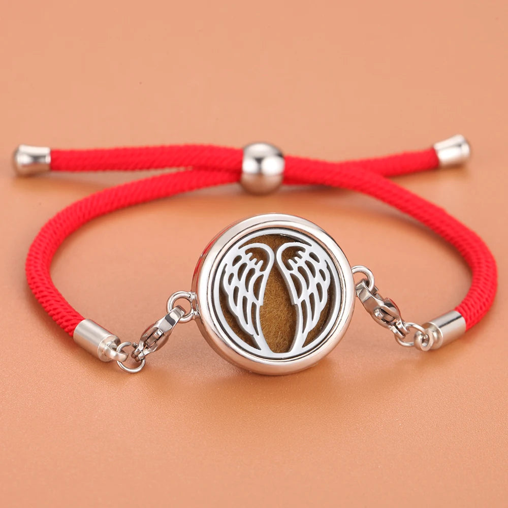 Retro Aromatherapy Essential Oil Diffuser Bracelet Foot Chain Red String Braided Rope Diffuser Locket Bracelet Aroma Bracelets