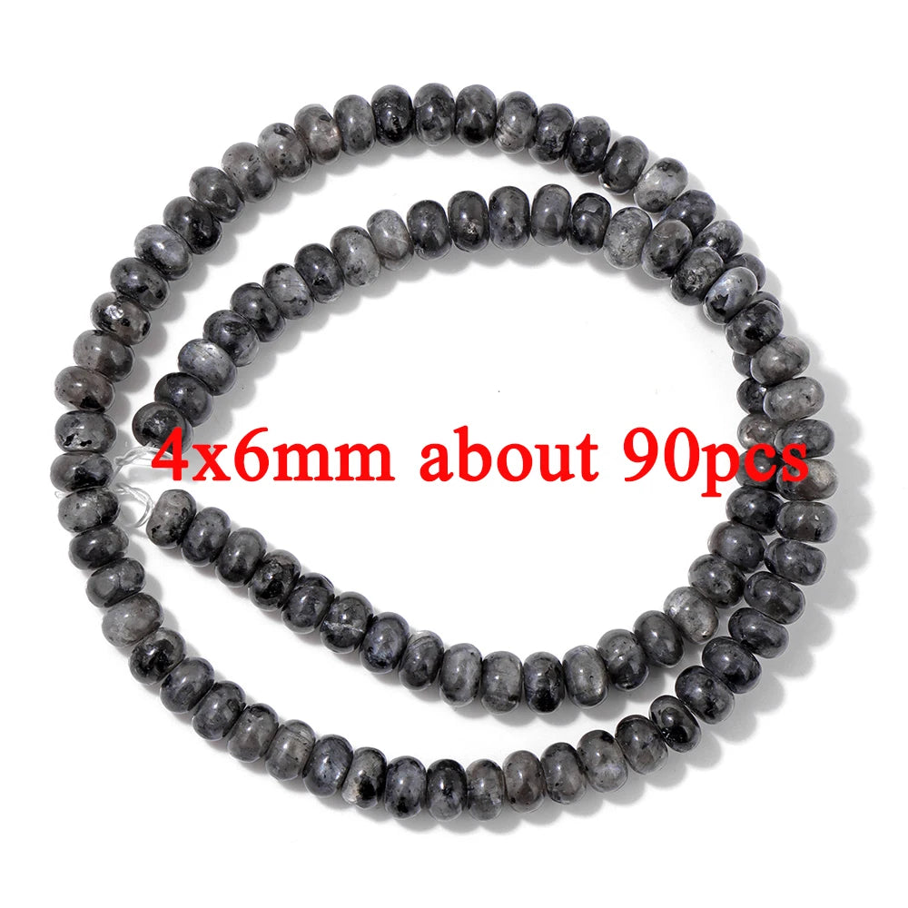 Natural Dark Labradorite Stone Bead Black Spectrolite Faceted Round Leaf Square Loose Spacer Beads For Jewelry Making Handmade