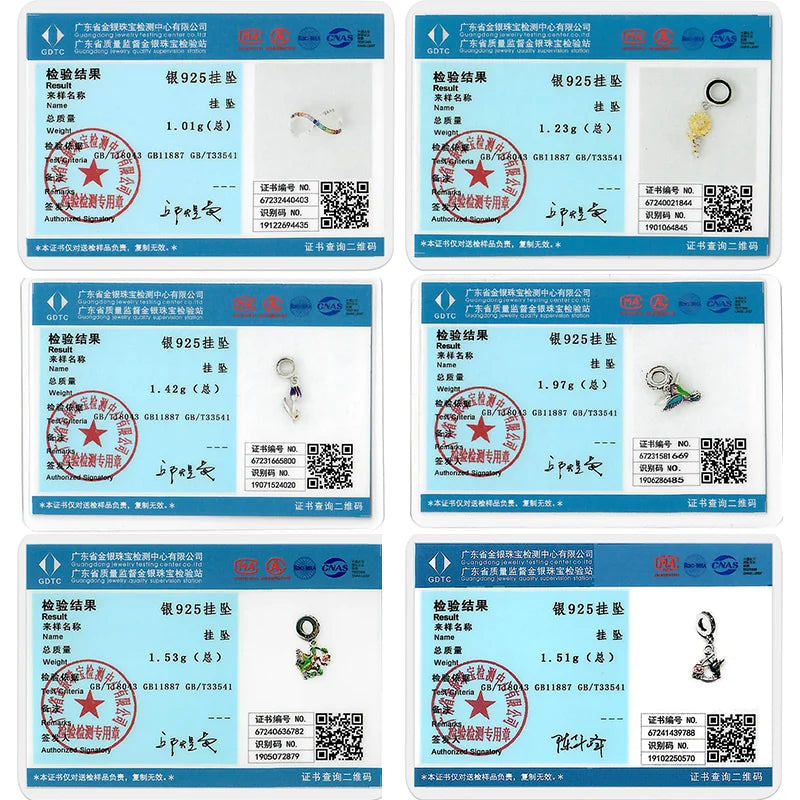 Real S925 Sterling Silver Colorful Hummingbird Flowers Charms Spring Series Beads Fit Original Bracelets DIY Jewelry for Women