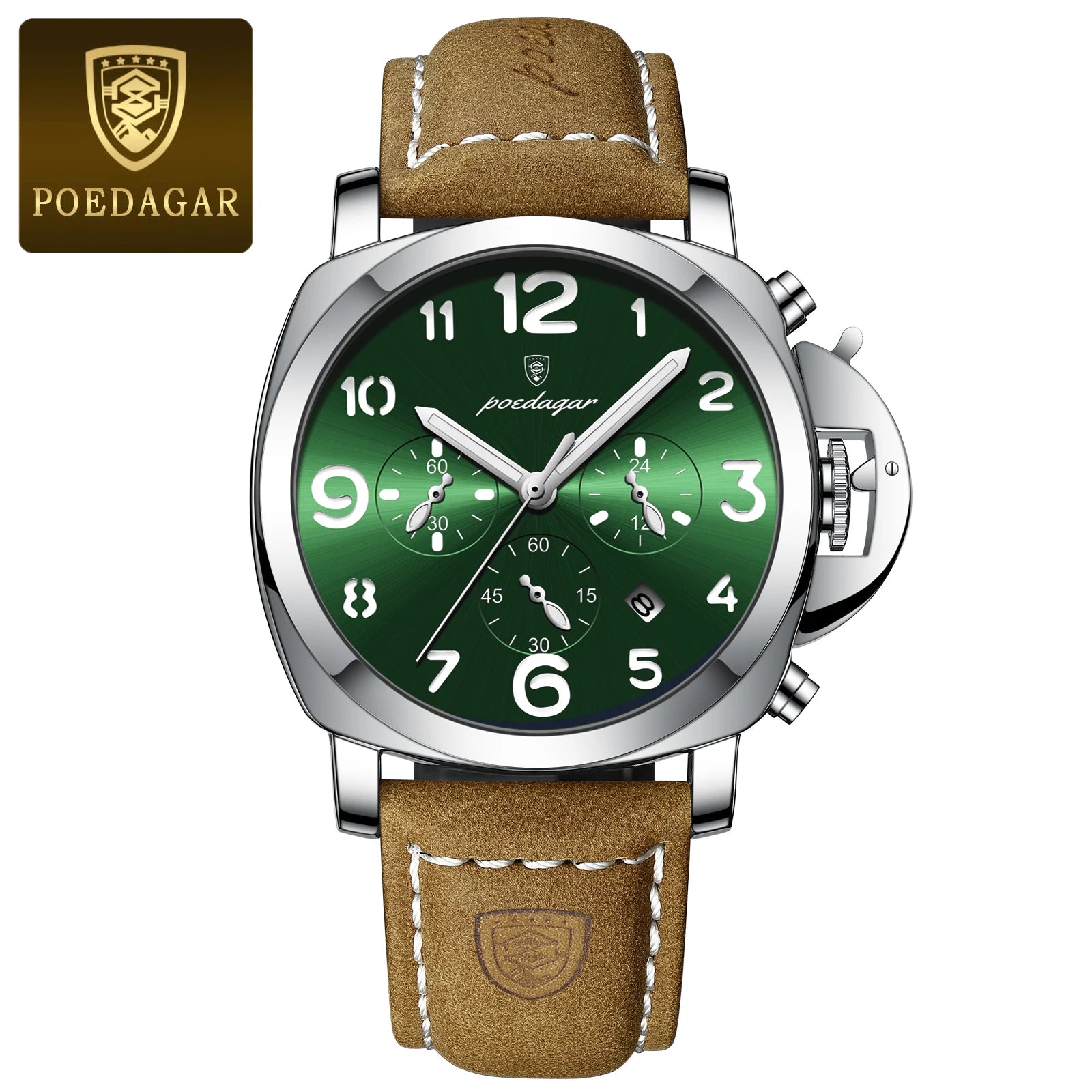 POEDAGAR Luxury Military Watch For Men Waterproof Luminous Leather Man Watch Quartz High Quality Men's Sports Watches Male Reloj - Madeinsea©