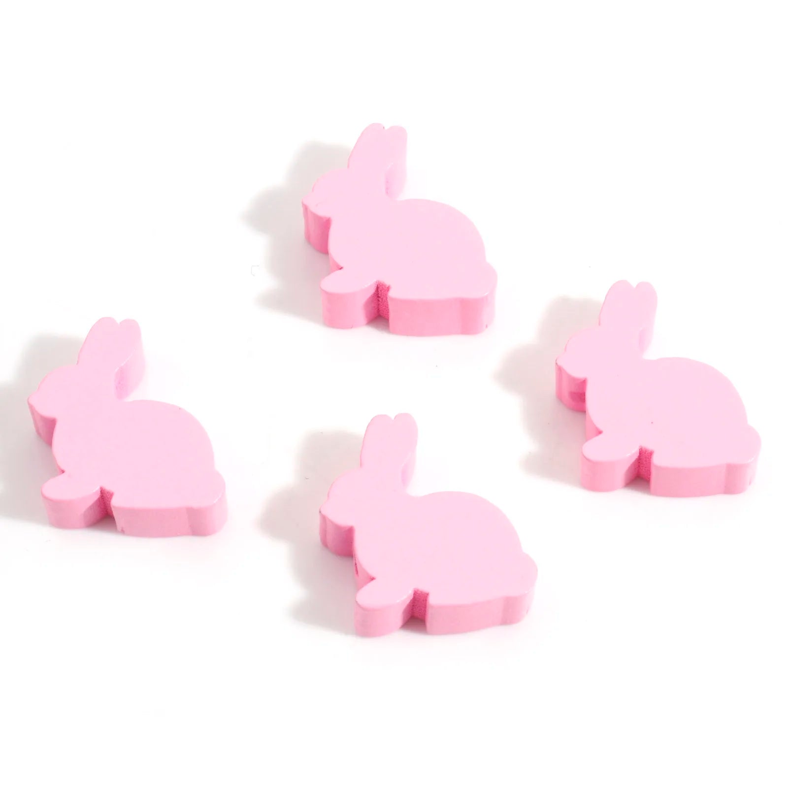 Hinoki Wood Easter Day Spacer Beads Rabbit Animal Multicolor DIY Making Bracelets Women Party Jewelry About 24mm x 24mm,10PCs