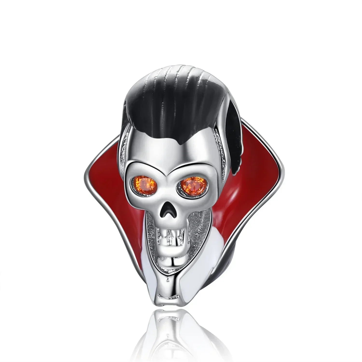 Halloween 925 Sterling Silver Skull Charm Luminous Pumpkin Bat Ghost Coffin Bead Pendant Ring Necklace Bracelet DIY Jewelry Gift