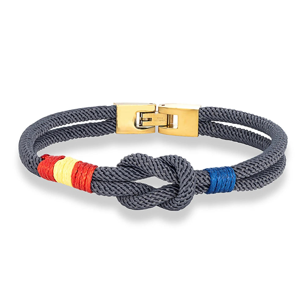 MKENDN Classic Infinity Men Women Spain Flag Double Strand Nautical Rope Bracelet 316L Watch Band Buckle Lucky Patriotic Gifts - Madeinsea©