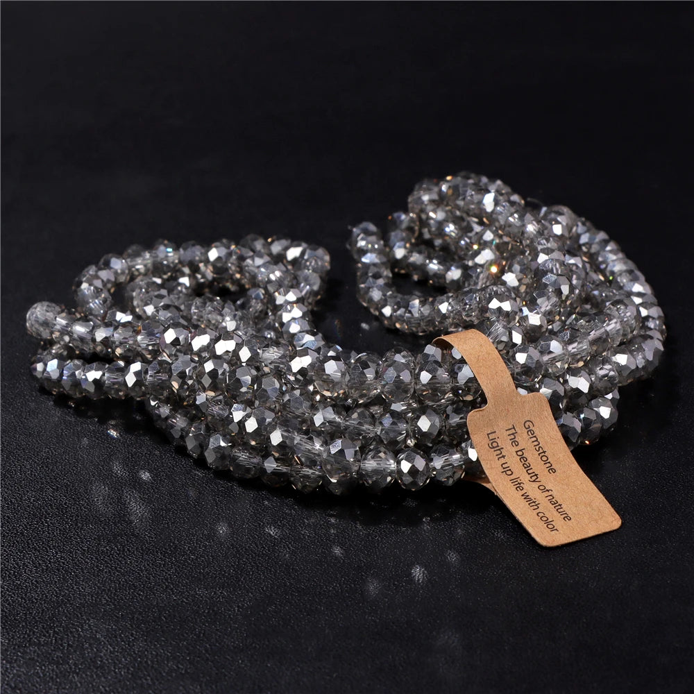 Wholesale 5 strand/lot Faceted Austrian Crystal Bead Rondelle Loose Spacer AB Color Glass Beads For Jewelry Making  Accessories