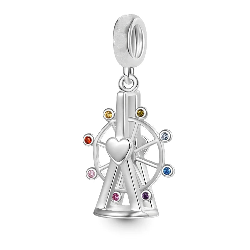 Fine Paris Eiffel Tower Statue of Liberty Dangle Charms Beads Fit Original 925 Sterling Silver Bracelet DIY Fashion Jewelry Gift