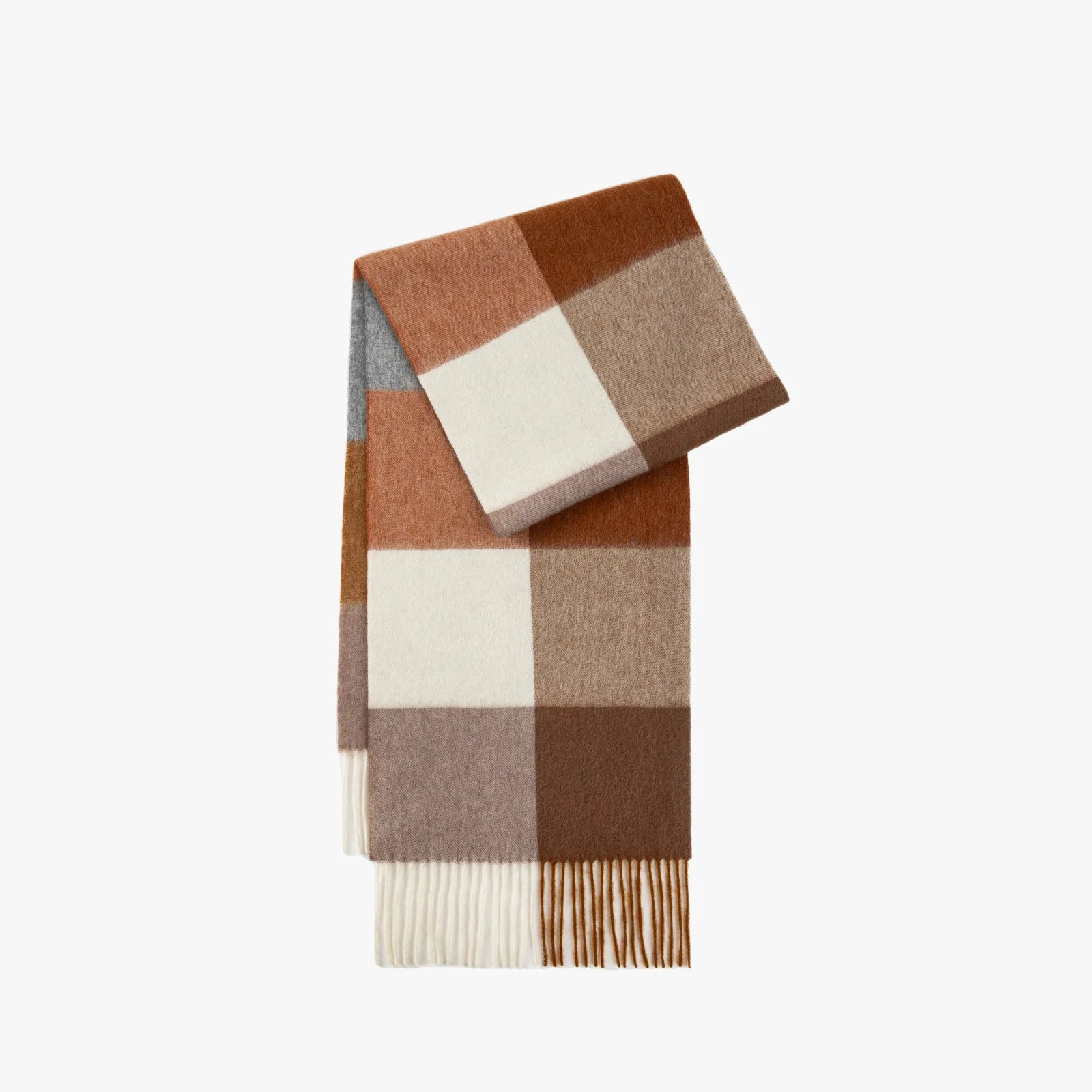 100% Wool Plaid Scarf for Women Winter Warm Tassel Shawl European Style High End Cozy Wrap【Colors】