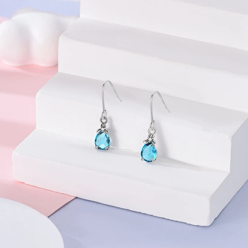 New Style 925 Sterling Silver Gemstone Lucky Four Leaf Clover Earrings Eardrop Simple Fine Jewelry Women Fashion Party Gift