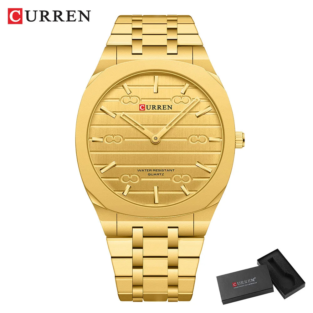 CURREN Fashion Brand Thin Quartz Watch Simple  Personalized Colors Wristwatches Waterproof 38 mm Dial