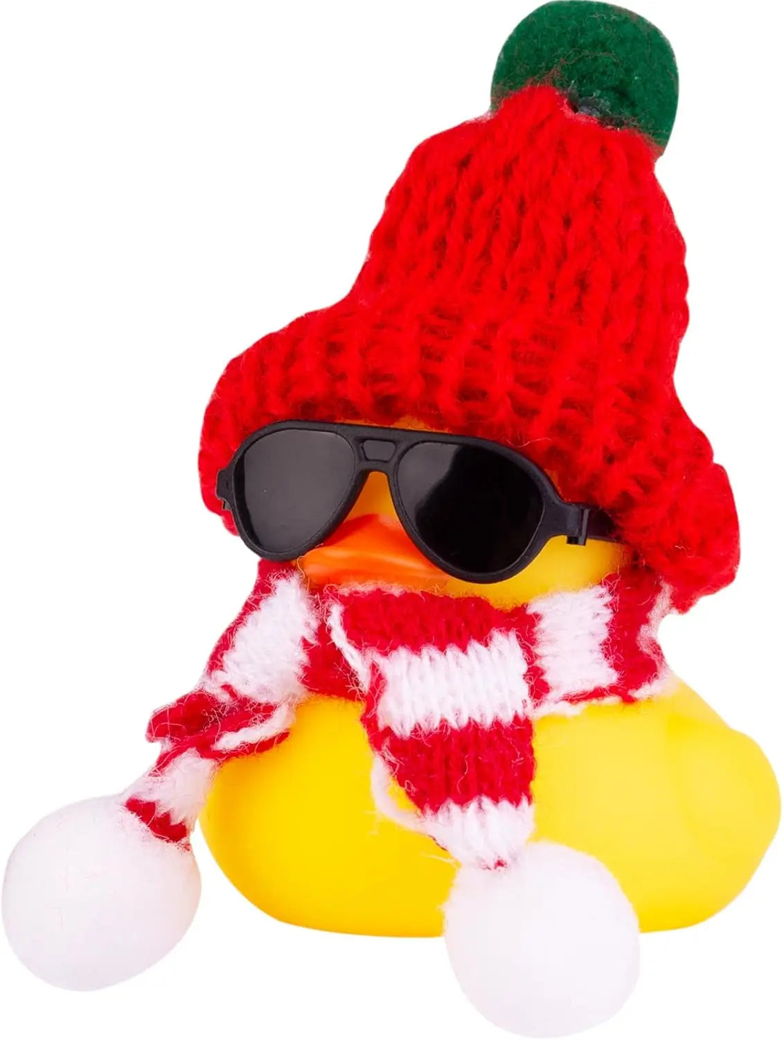 Rubber Duck Car Ornaments Winter Duck Car Dashboard Decorations for Christmas Decor and Home Decorations with Mini Hat Scarf