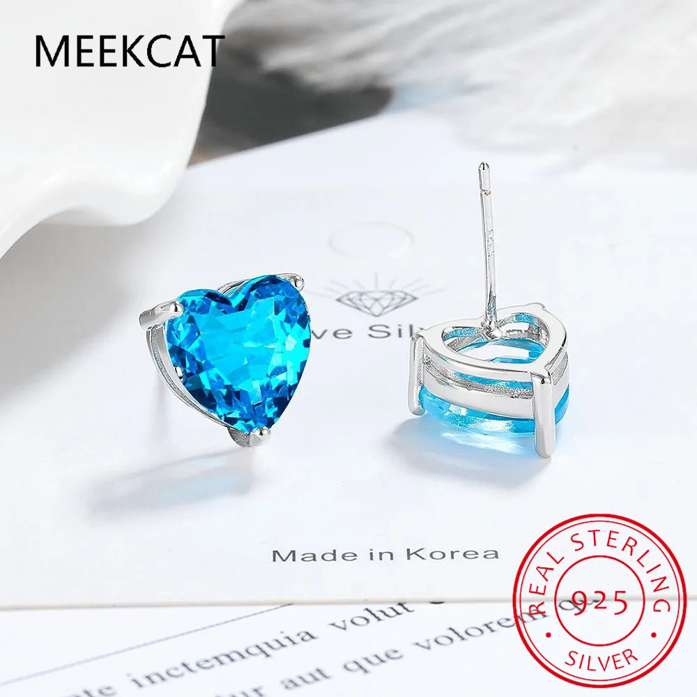 1CT 2CT 4CT Heart Cut Moissanite Stud Earrings for Women Luxury Quality Lab Diamond S925 Sterling Silver Bride Jewelry Brincos