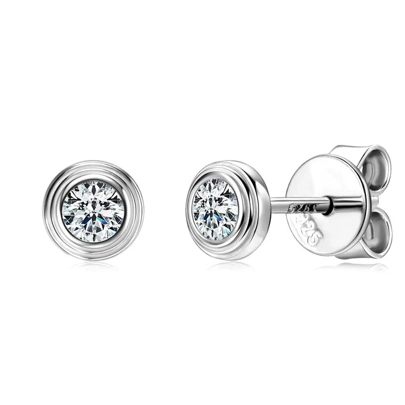 Round 3mm D Color Moissanite Stud Earring 925 Sterling Silver Small Earrings for Women Piercing Pendientes Minimalist Jewelry - Madeinsea©