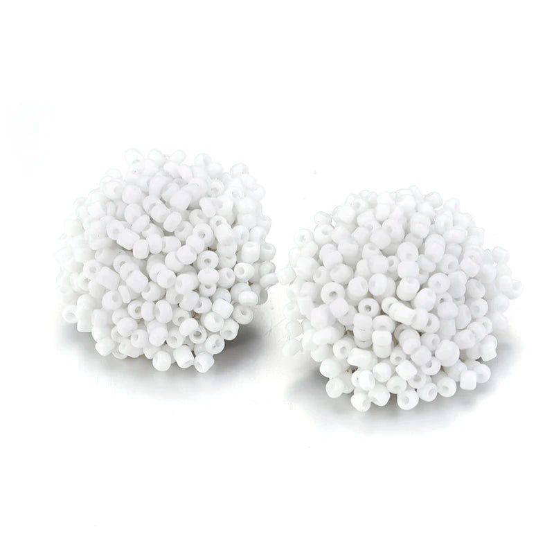 Aensoa Simple Multicolor Ethnic Resin Handmade Beaded Earrings For Women Accessories Bohemia Geometric Earrings Fashion Jewelry