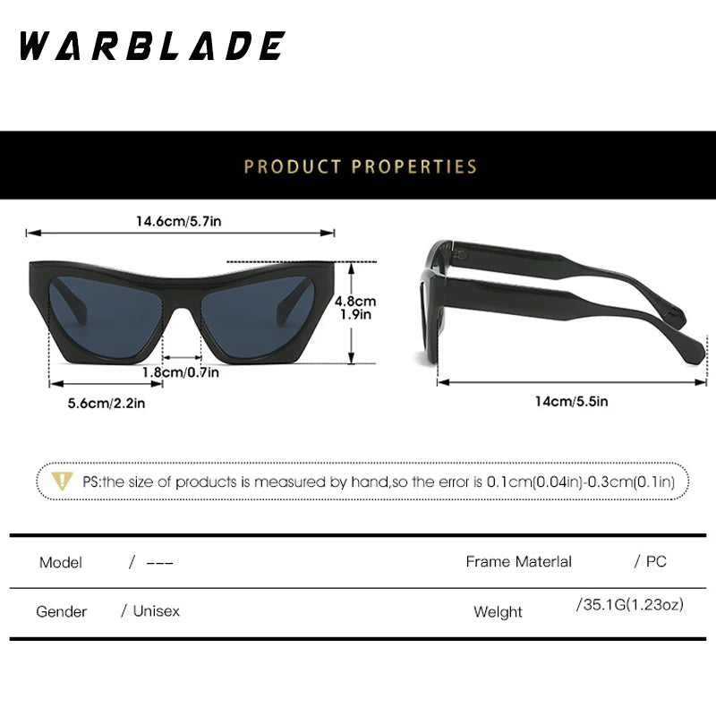 Fashion Double Color Cat Eye Sunglasses Luxury Brand Design Women Shades Thicken Frame Retro Punk Men Trending Sun Glasses UV400