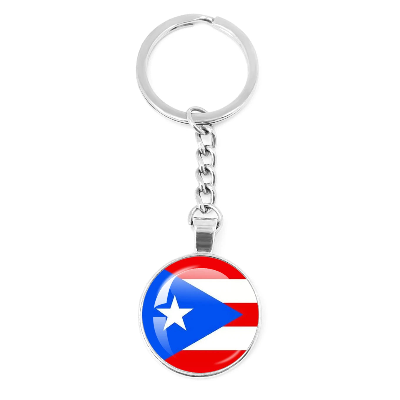 France,Poland,PuertoRico,Montenegro,Yugoslavia,Angola,Philippines,Japan,Senegal Glass Cabochon National Flag Keychain Keyholder