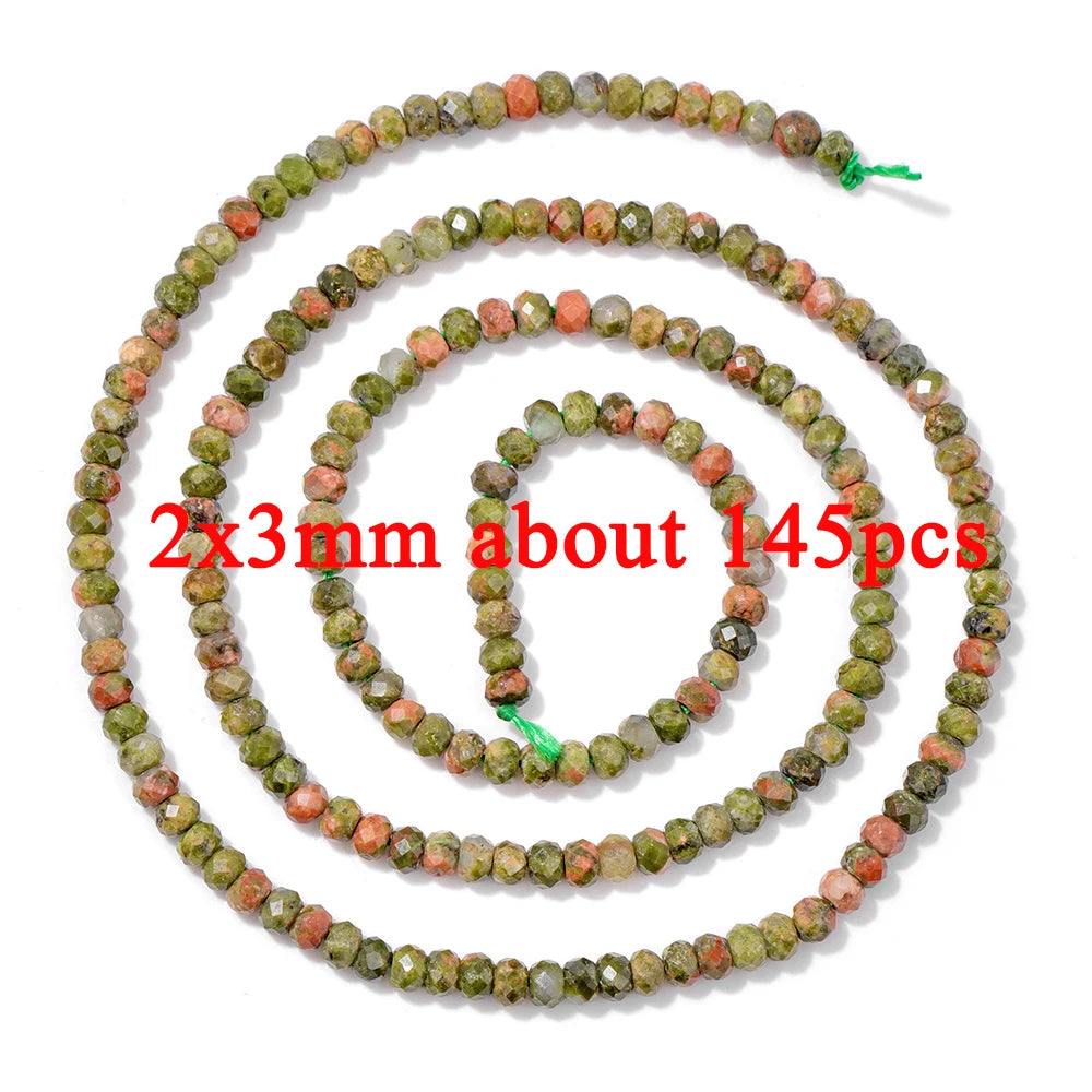 Wholesale Natural Unakite Stone Bead Green Jasper Loose Spacer Beads For Jewelry Making DIY Bracelet Necklace Accessories Supply