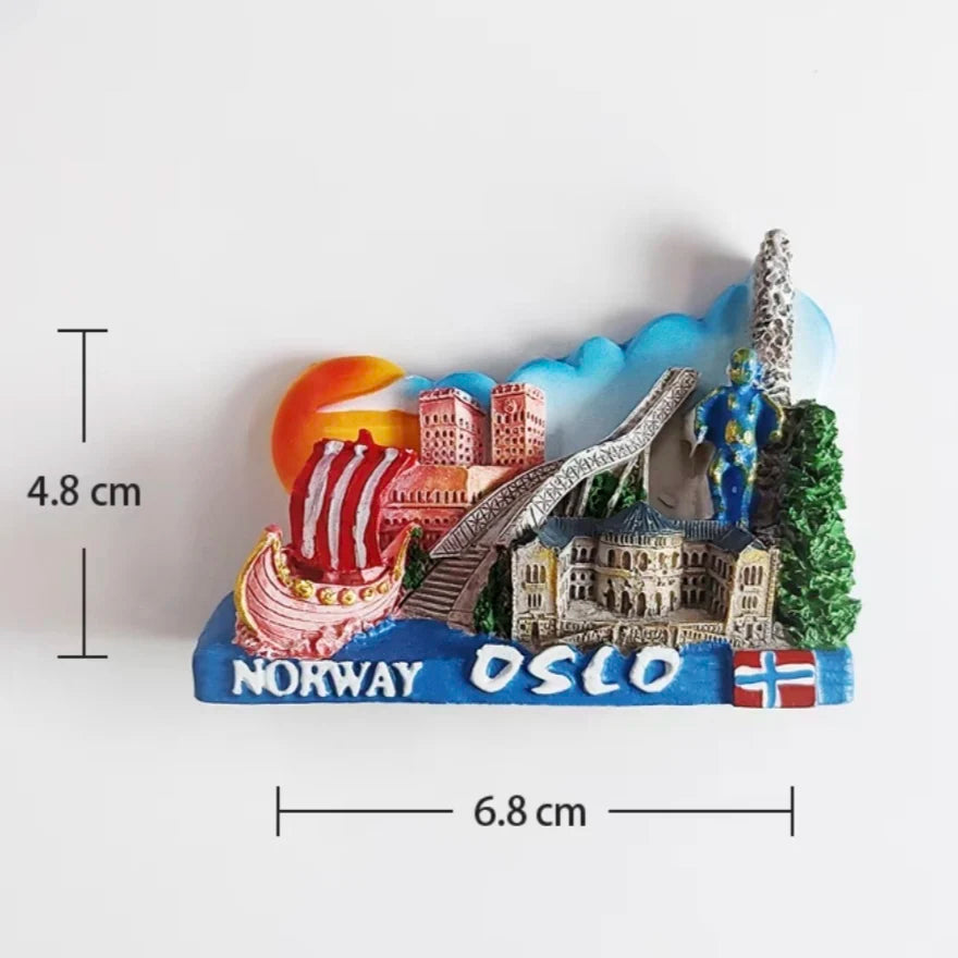 Europe Norway 3D Fridge Magnets Tourism Souvenir Refrigerator Magnets Sticker Collection Handicraft Decoration Articles