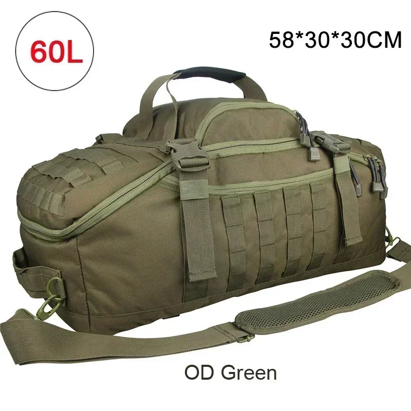 LQARMY 40L 60L 80L Men Sport Gym Bag Tactical Waterproof Backpack Sports Travel Bags Molle Camping Backpacks