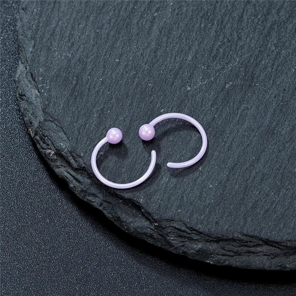 MKENDN 10MM Classical Hoop Earrings Hypoallergenic Bioceramic Earrings for Healing Piercings Medical Grade Studs Ear Gifts - Madeinsea©