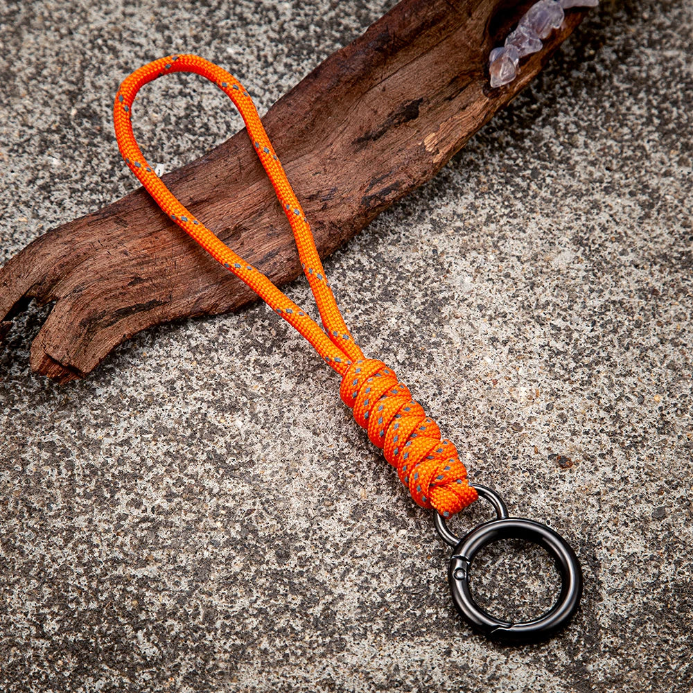 MKENDN 7-strängiges Paracord-Seil, geflochtener Schlüsselanhänger, Notfall-Schlüsselband für Outdoor-Aktivitäten, taktisches Überlebenswerkzeug, Rucksack-Schlüsselring gegen Verlust