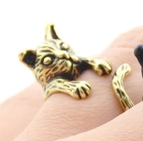 Retro Boho Animal Anel Cat Ring Men Punk Brass Knuckle Anillos Couple Rings For Women Girls Jewelry Pet Lover Gift Bijoux Femme