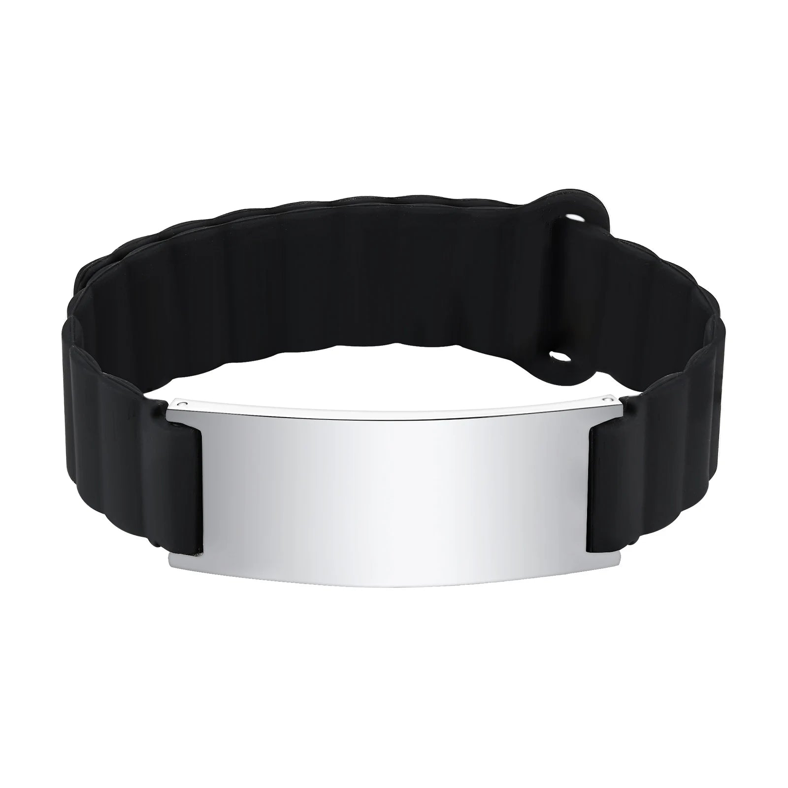 Vnox Soft Comfortable Band Bracelet Gift for Men Dad,Free Custom Steel Bangle, Adjustable Waterproof Magnet Silicone Wristband