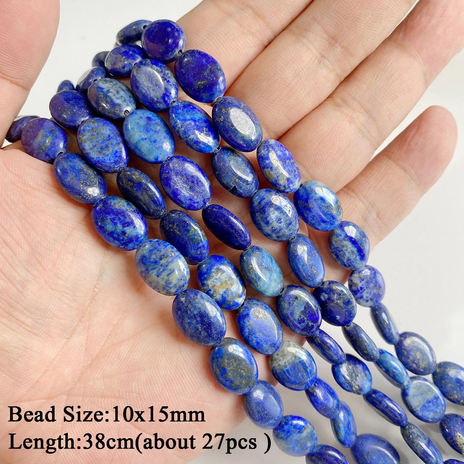 Natural Lapis Lazuli Healing Stone Bead Handmade Necklace Bracelet Bead Accessories For DIY Wisdom,Confidence,Prosperity Jewelry