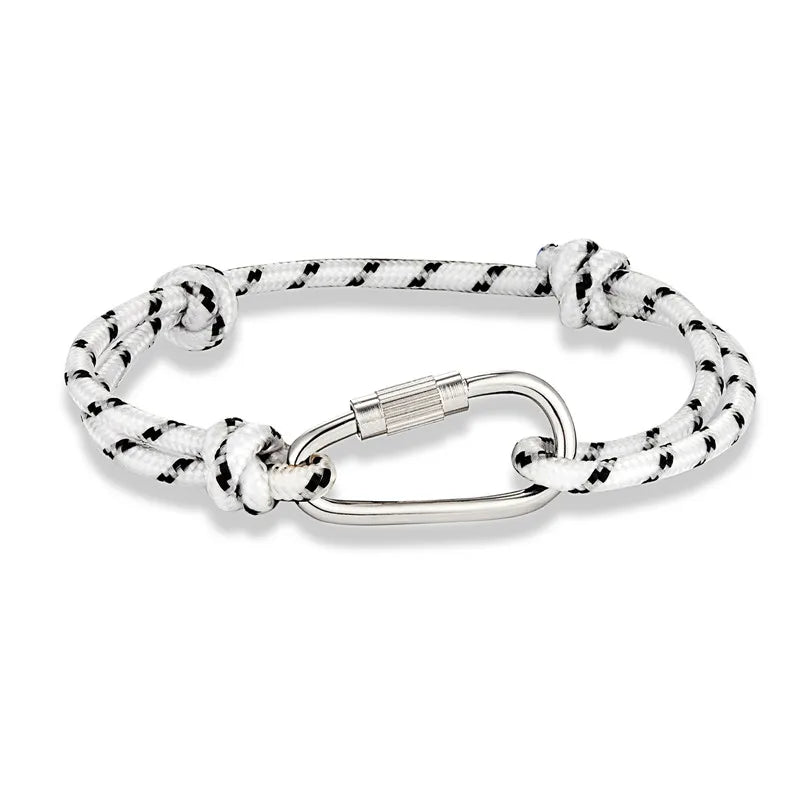 MKENDN High Quality Men Paracord Rope Survival Bracelet Women Adjustable Waterproof Surfer Rope Carabiner Shackle Jewelry