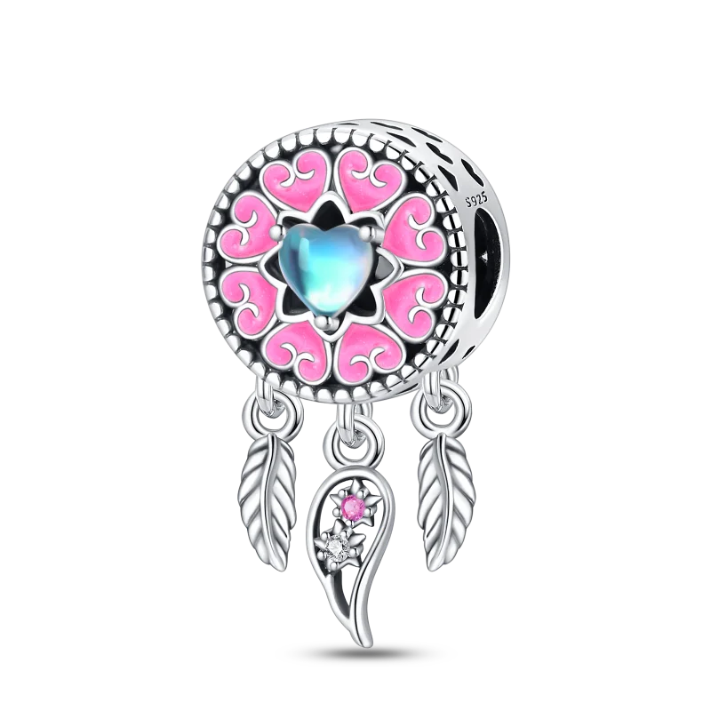 Dreamcatcher Series - Original Genuine 925 Sterling Silver Zircon Moon Sun Charm Beads Suitable 3mm Bracelet DIY Making Pendant