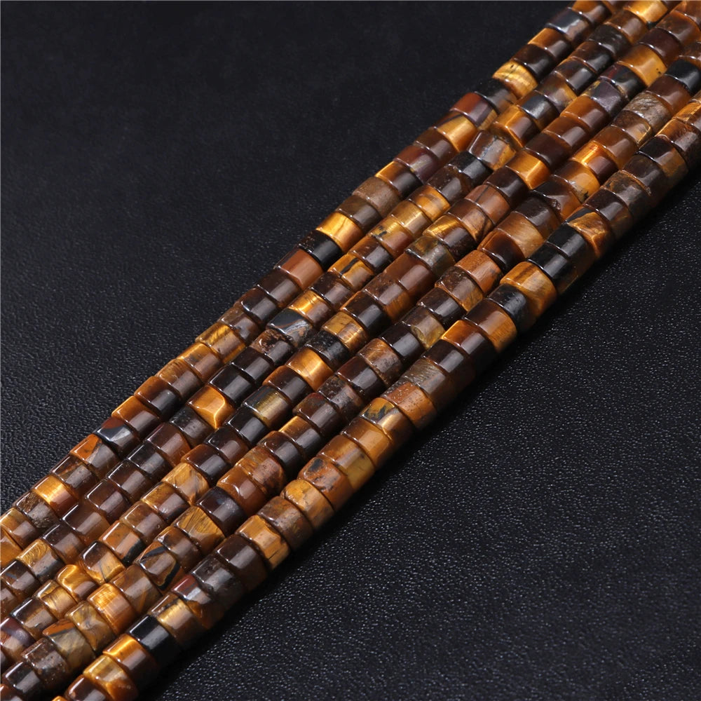 6x3mm Natural Sea Sediment Turquoises Amethysts Jaspers Stone Cylinder Flat Spacer Disk Bead For Jewelry Making DIY Accessories