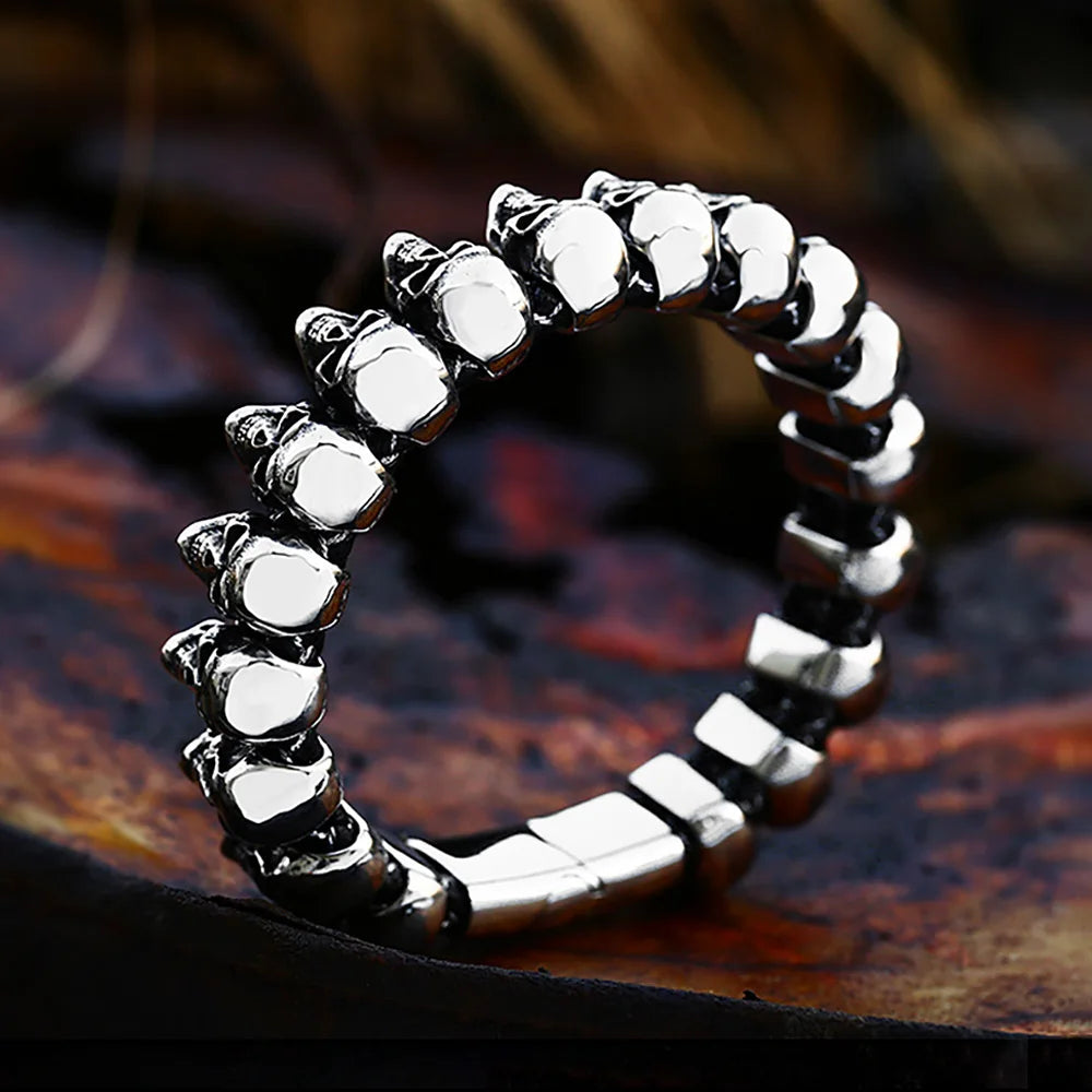Punk Vintage 316L Stainless Steel Skull Bracelet For Men Boys Gothic Hip Hop High Polish Bracelet Fashion Jewelry Gift Wholesale