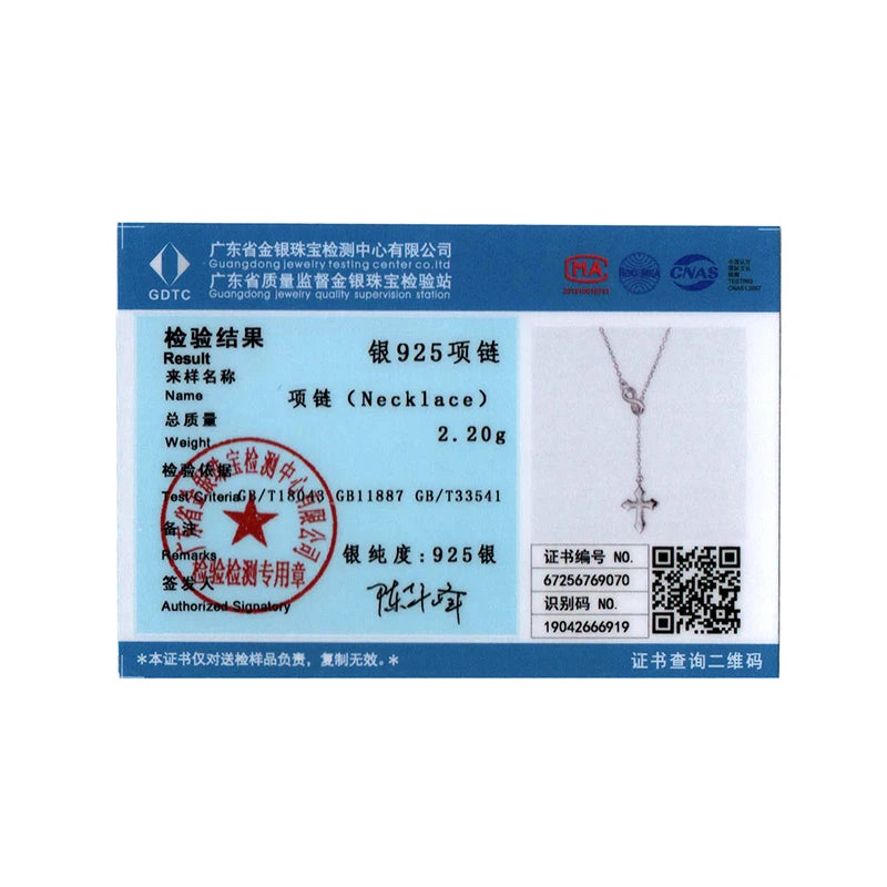 WOSTU 925 Sterling Silver Eternal Faith Cross Y Chain For Women Making DIY Fine Jewelry Wholesale VIP Customized Link